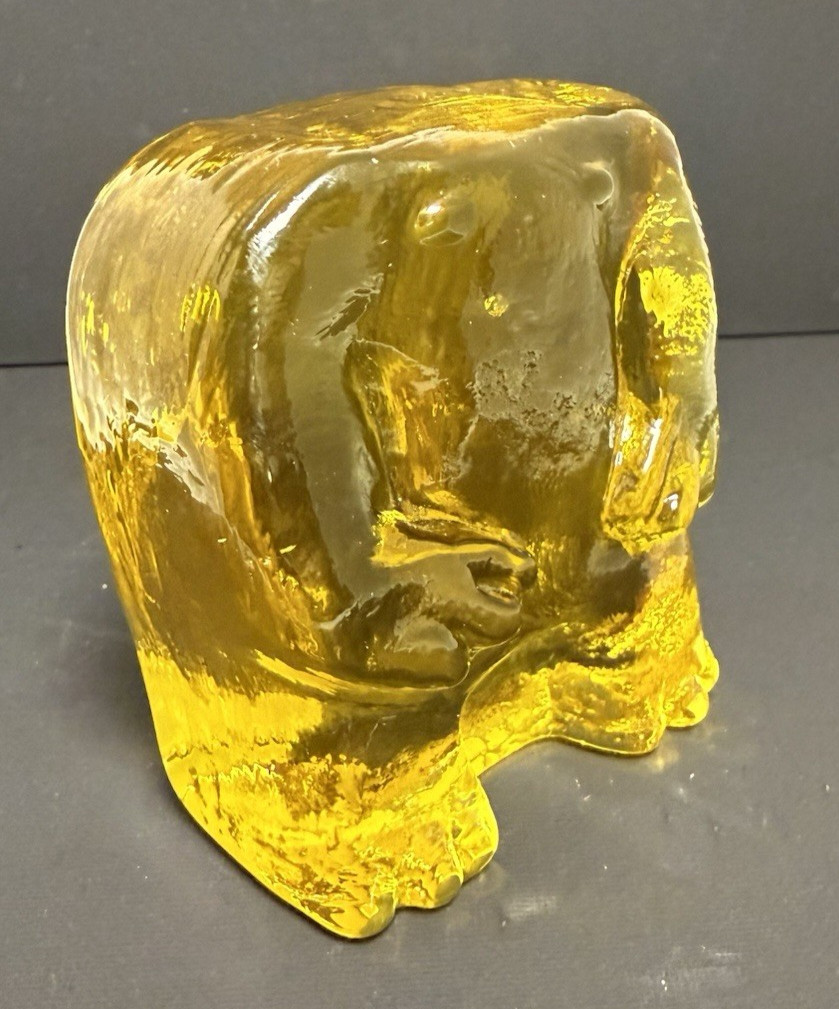 Blenko Glass Cryptid Critter 2523C – Grafton Monster – Citrine
