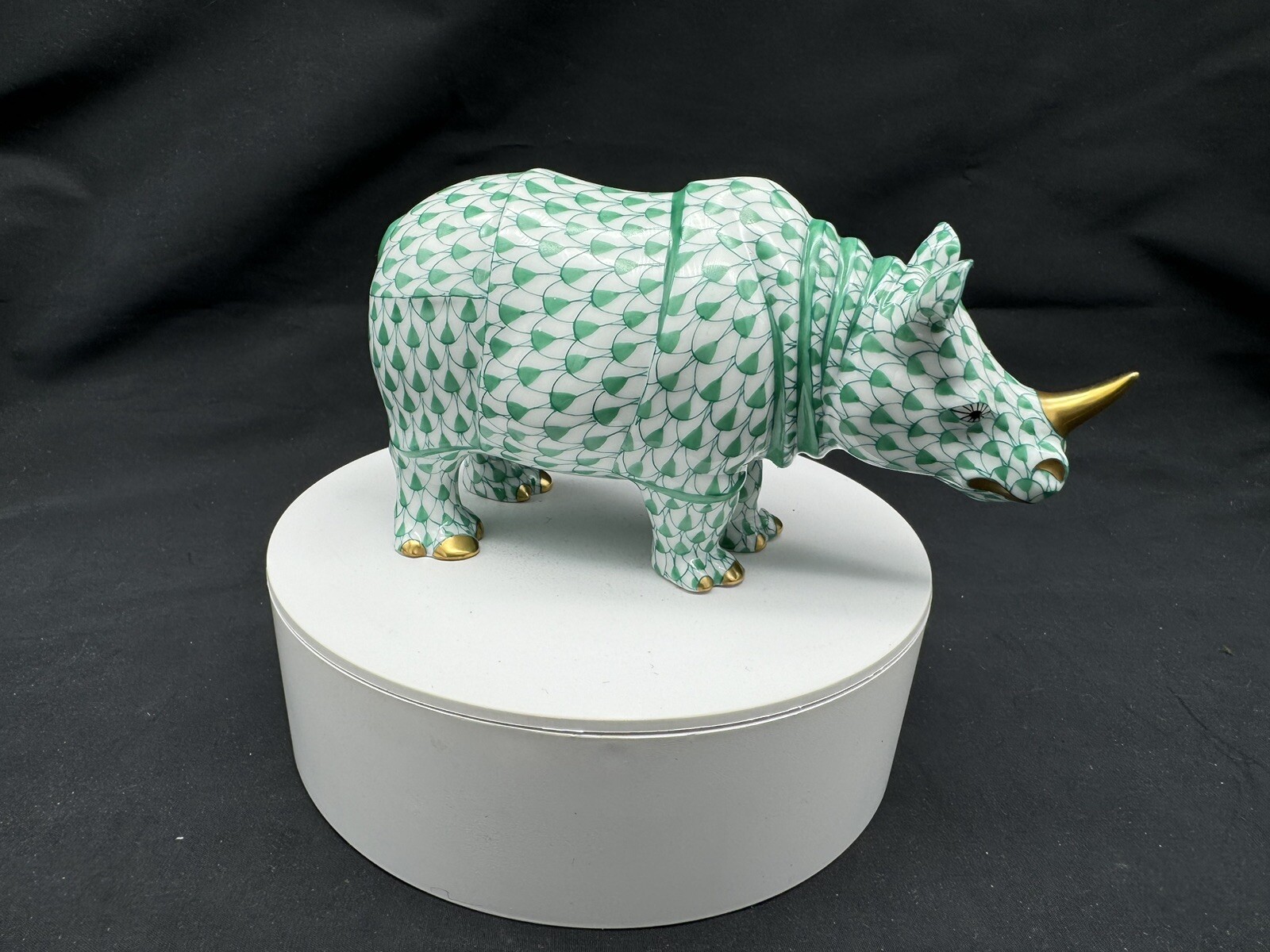 Herend Rhino Green Fishnet #15333