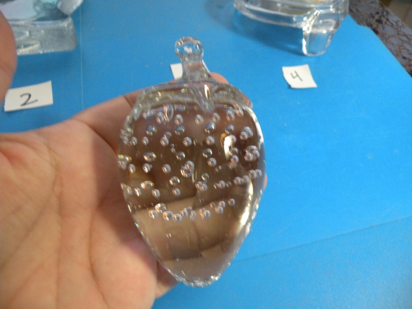 PAPERWEIGHT 4style PICK 1 Turtle FIsh inside/ Whale/Strawberry/lenox Heart pearl