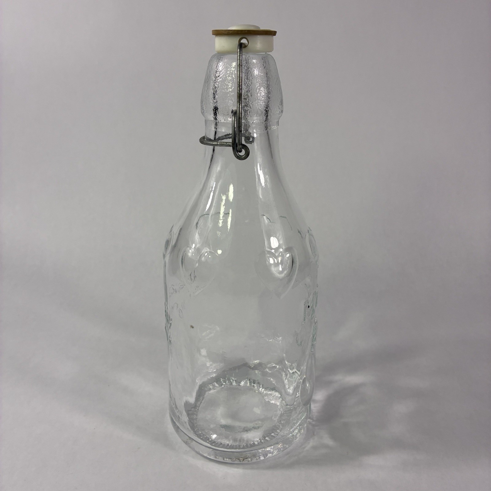 Vintage Absolutely Pure Milk Bottle Embossed Cat Made In Italy w/ Cap & Seal