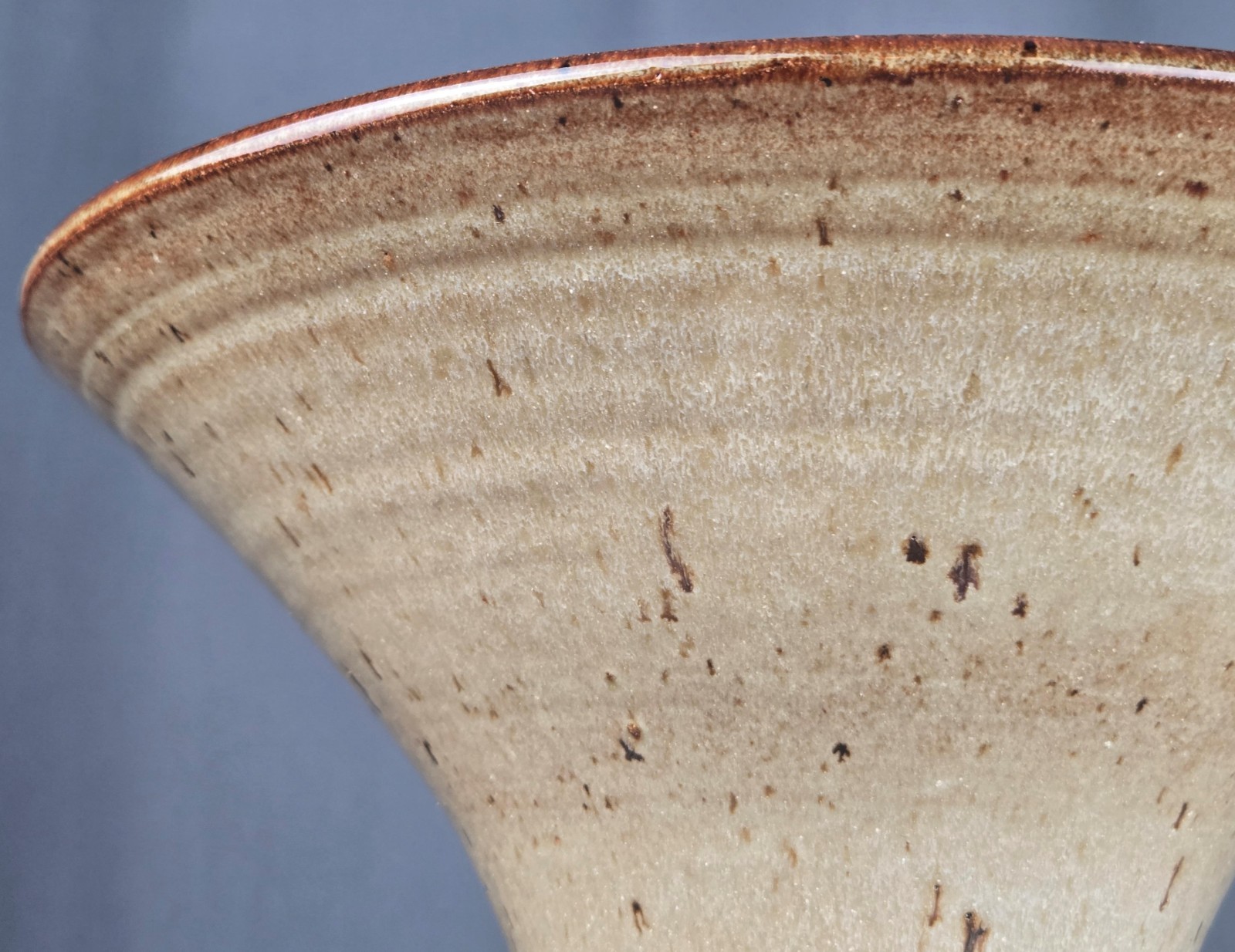 Richard R. Tuck, signed flared pottery vase, 9 3/8″ x 11 1/2″