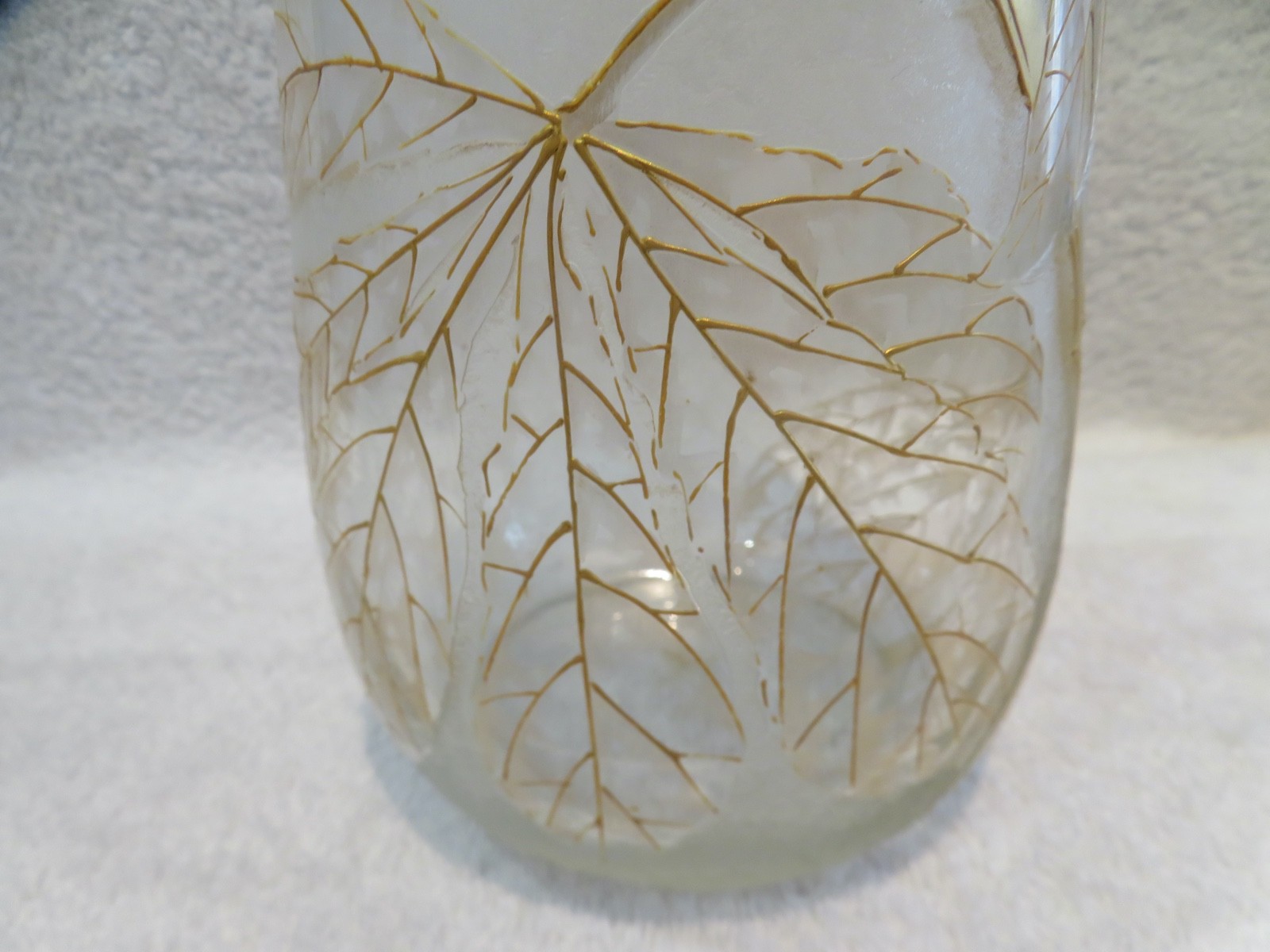 Gorgeous 1900 h French cameo glass L & cie Saint Denis Legras chestnut 26,3cm