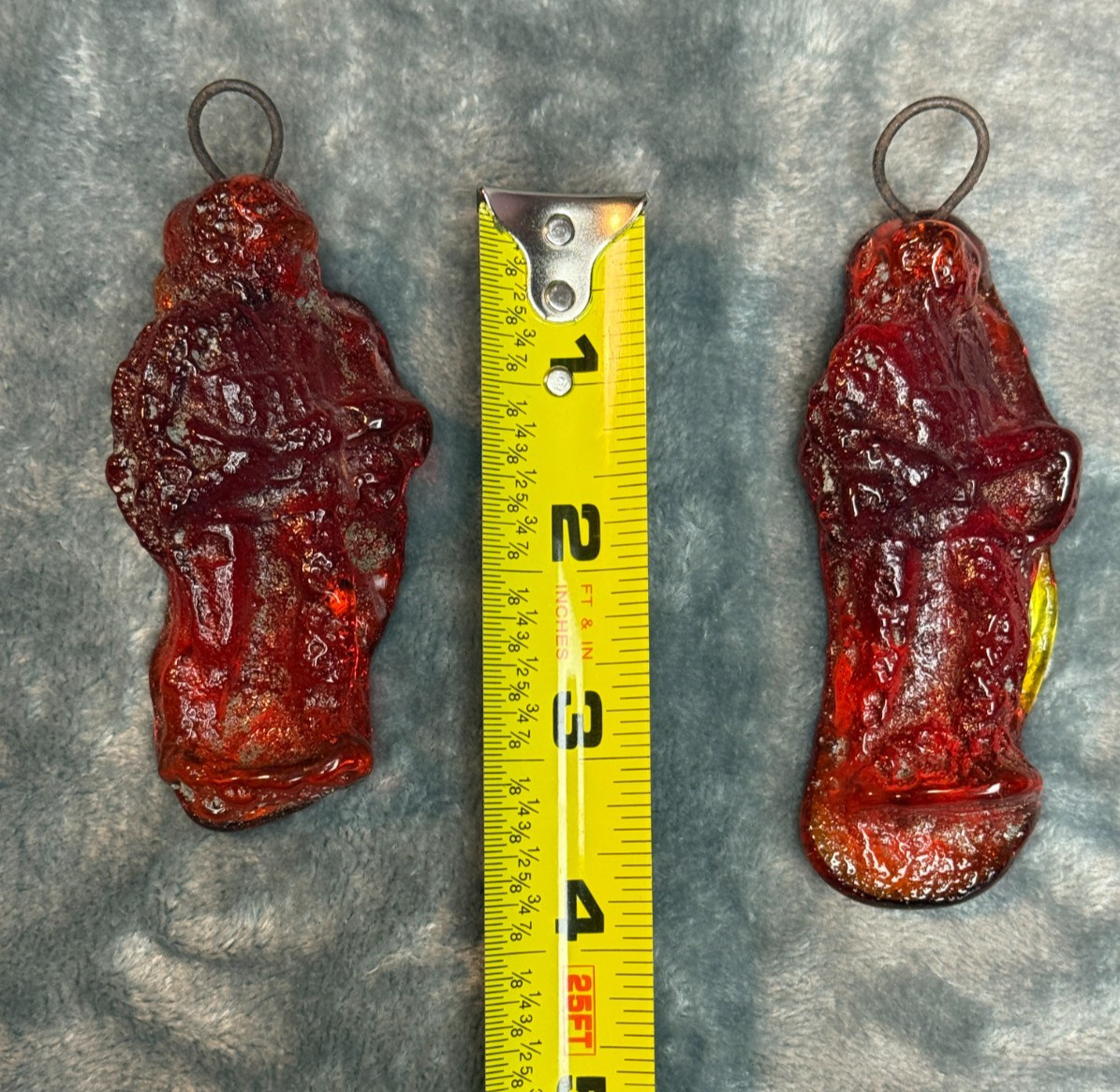 Mitchell Gaudet Original Handcast Glass Sand-Mold 2 Red Soldier Sculptures
