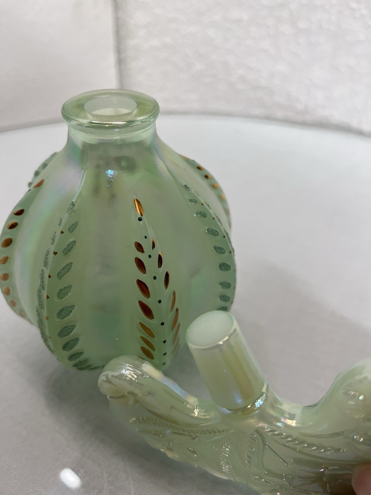 Fenton 6875 EW Willow Green Opalescent Perfume # 619