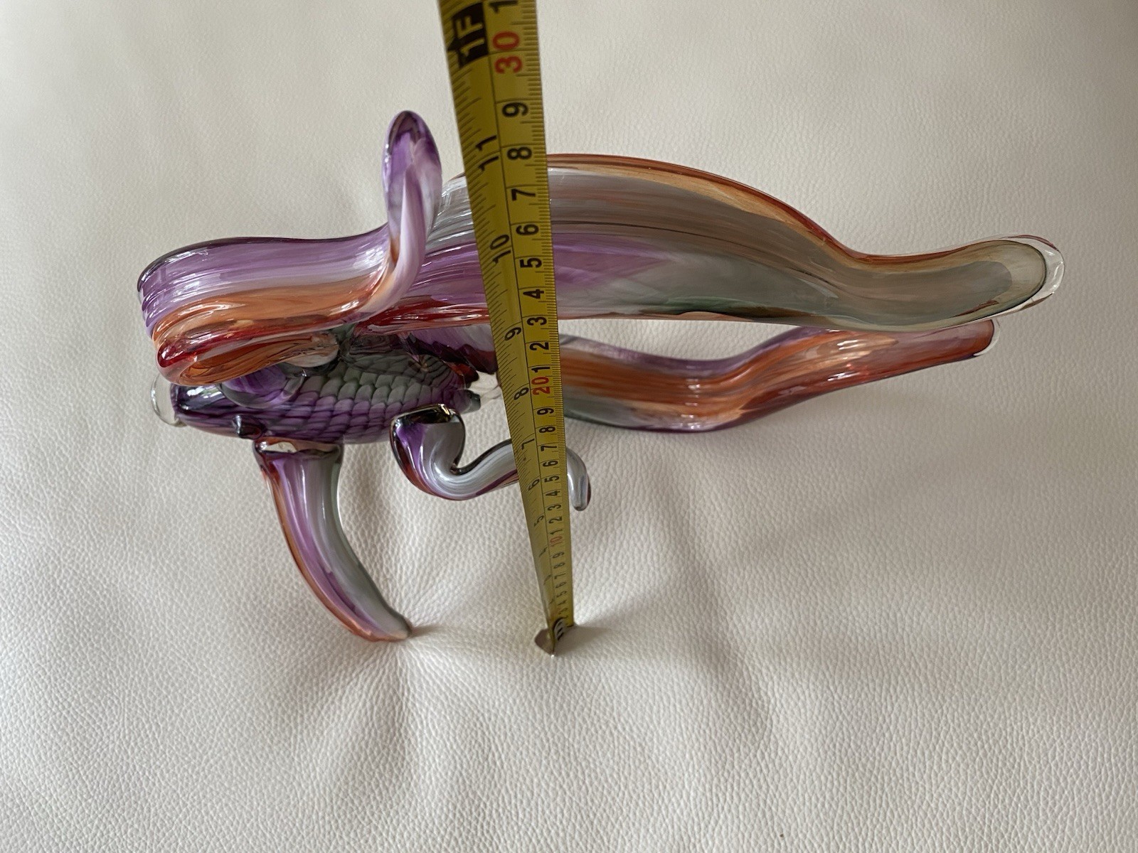 An American Craftsman Art Large Glass Angel Fish Sculpture in Style of Hudson