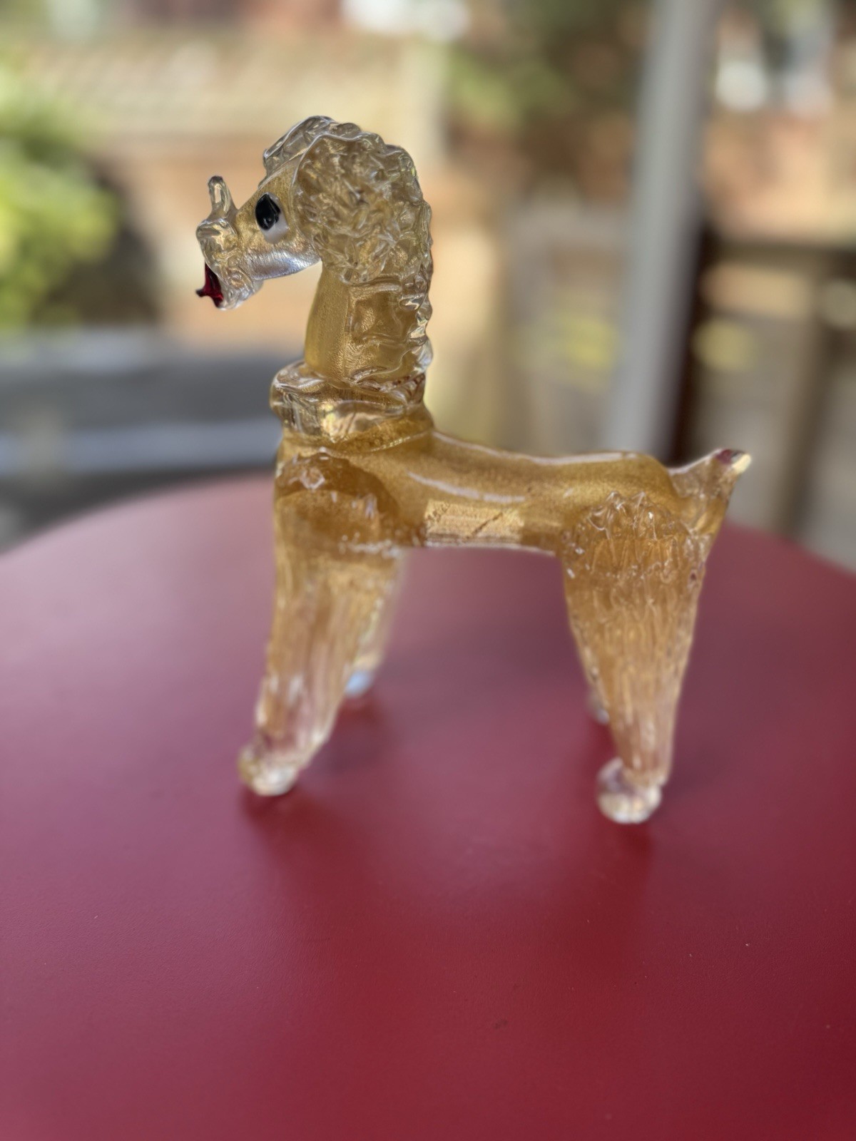 Vintage MURANO Clear Gold Aventurine Poodle Art Glass Sculpture – Broken READ