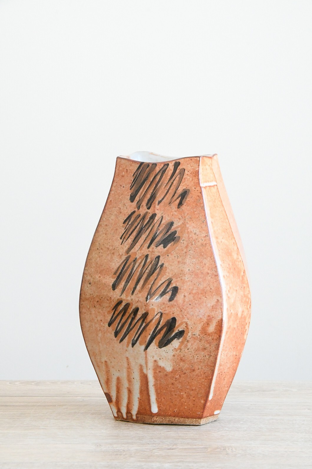Sequoia Miller Stoneware Vase with Scribble Design