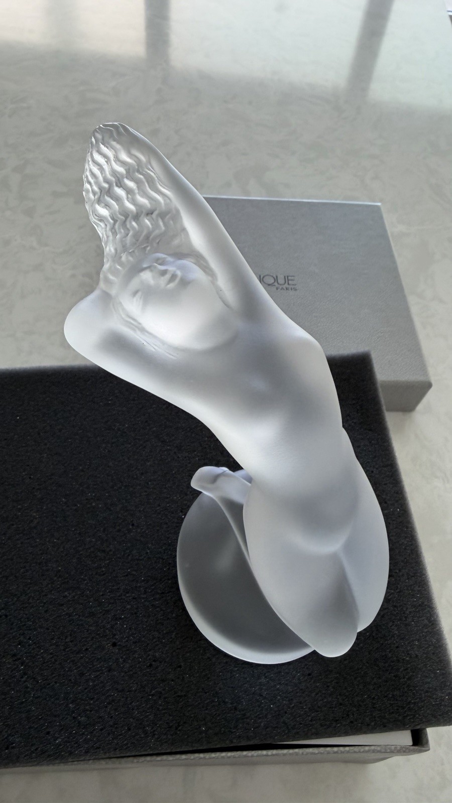 BRAND NEW IN BOX – LALIQUE “CHRYSIS” CHRYSTAL RADIATOR MASCOT NUDE FIGURINE
