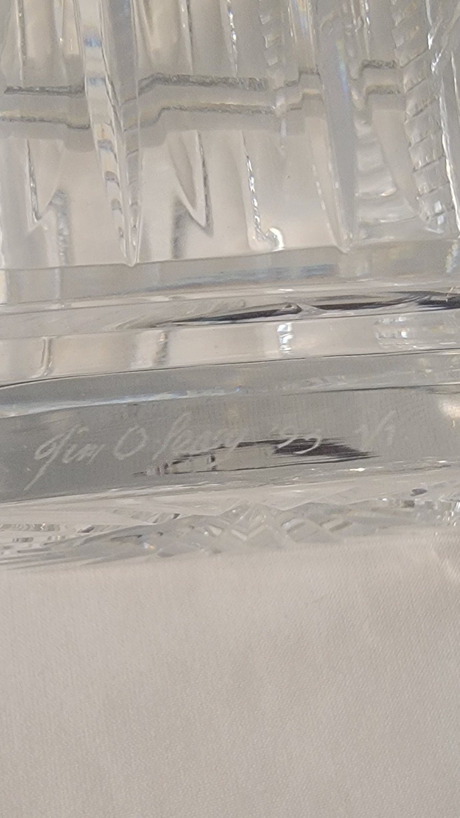 Waterford Crystal Vase 1/1 Signed Jim O’Leary 1993 Master Cutter 14”