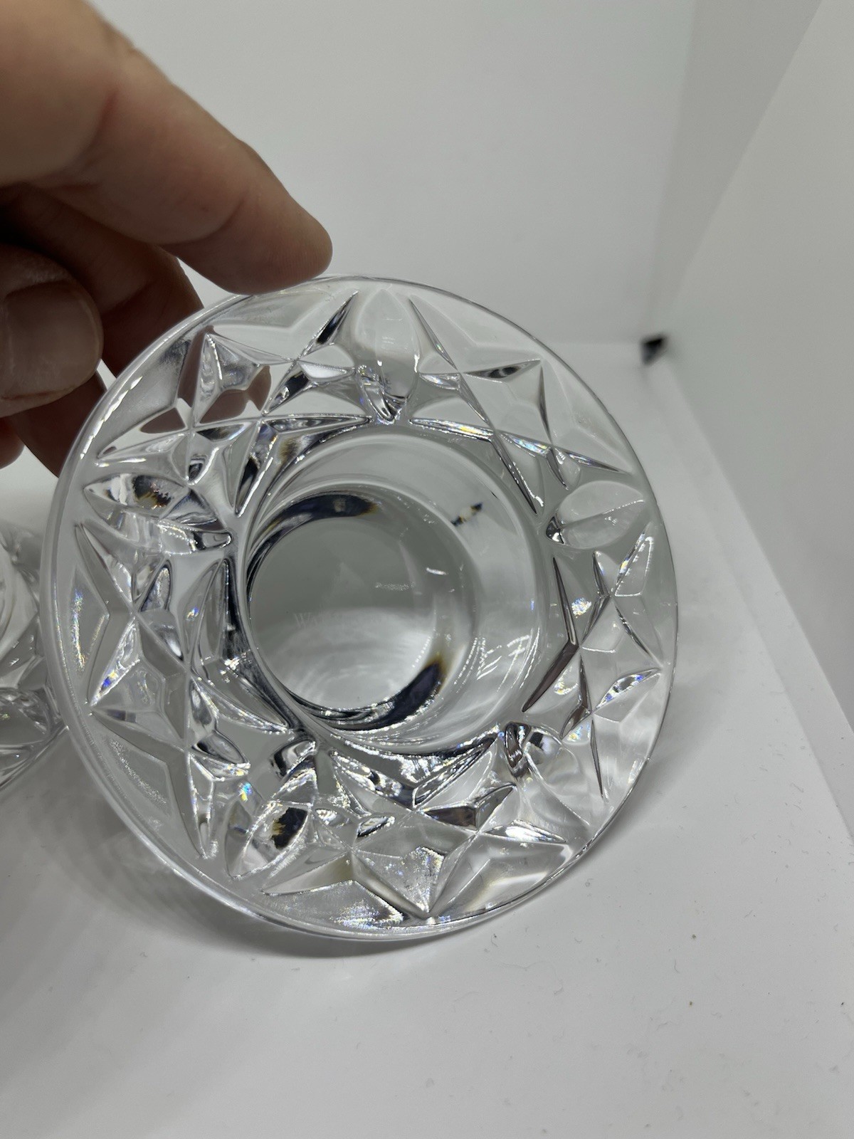 Waterford Huntley Heritage 2-Piece 3.75” Lead Crystal Candle Holder Votives NIB