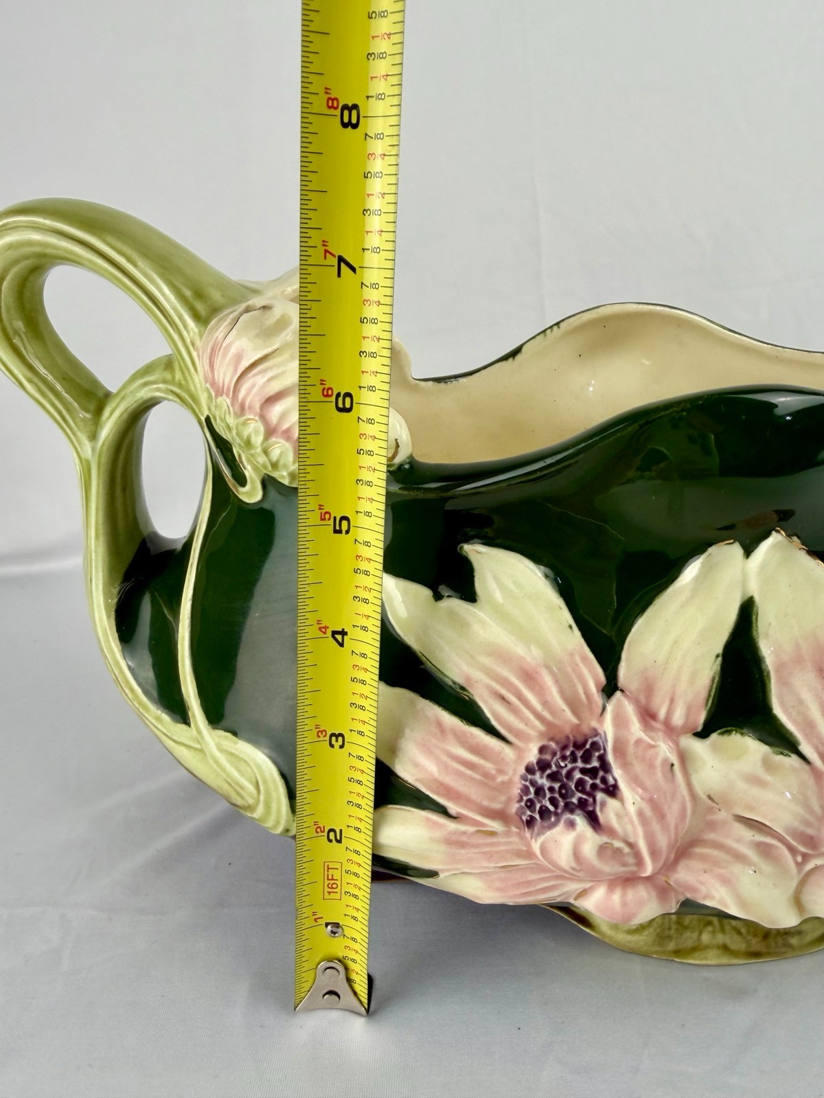 Antique Art Nouveau Majolica Jardinière, Continental European, Circa 1900–1915