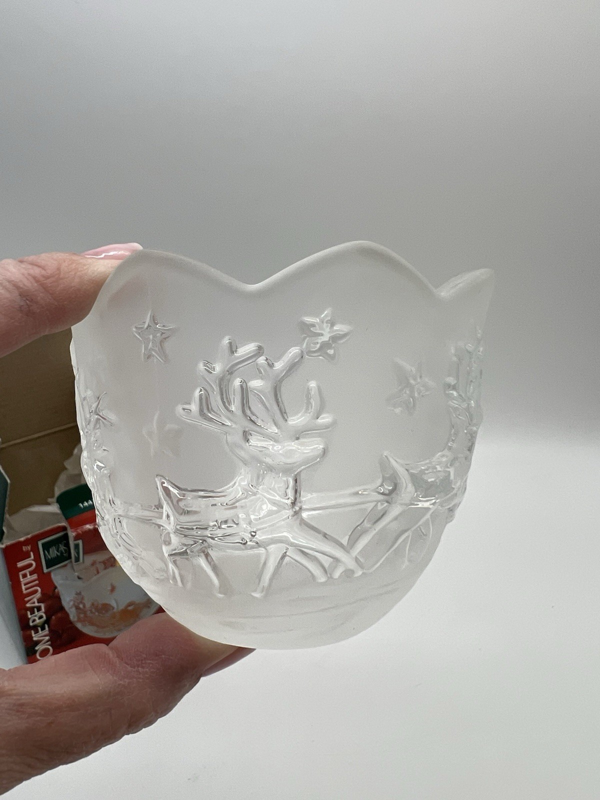 Mikasa Santa’s Flight Votive Candle Holder 3″ Holiday Christmas Made in Germany
