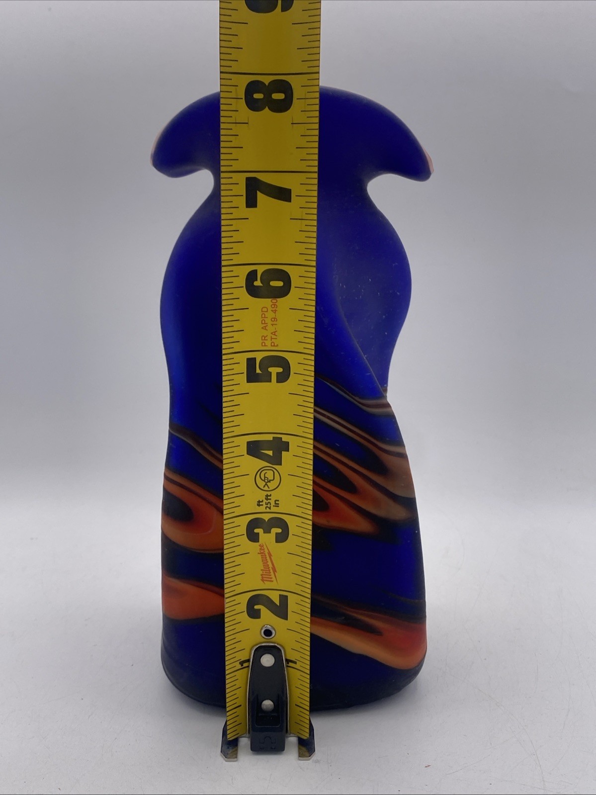 Baijab Glass Vase ~9″ Blue & Red Hand-Blown Art Glass – Azerbaijan Russia