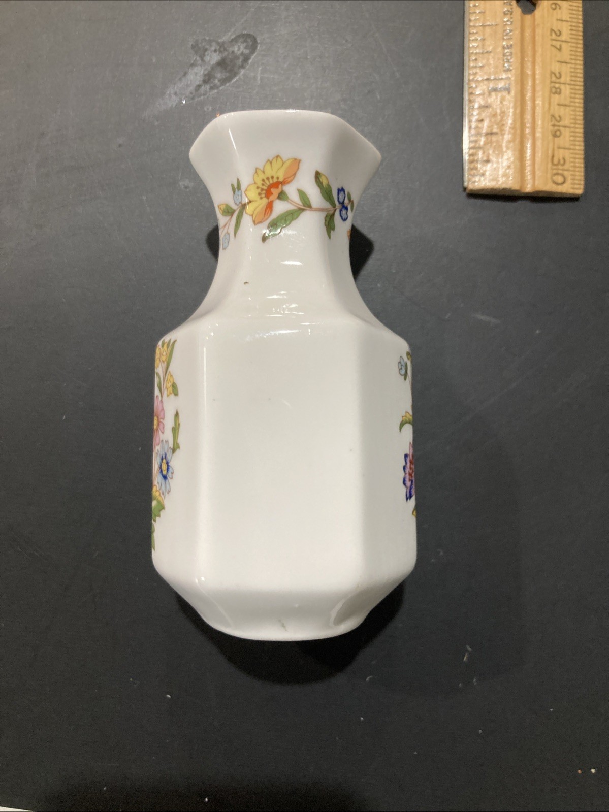 Vintage Aynsley Fine Bone China Miniature Vase, Butterfly and Flowers