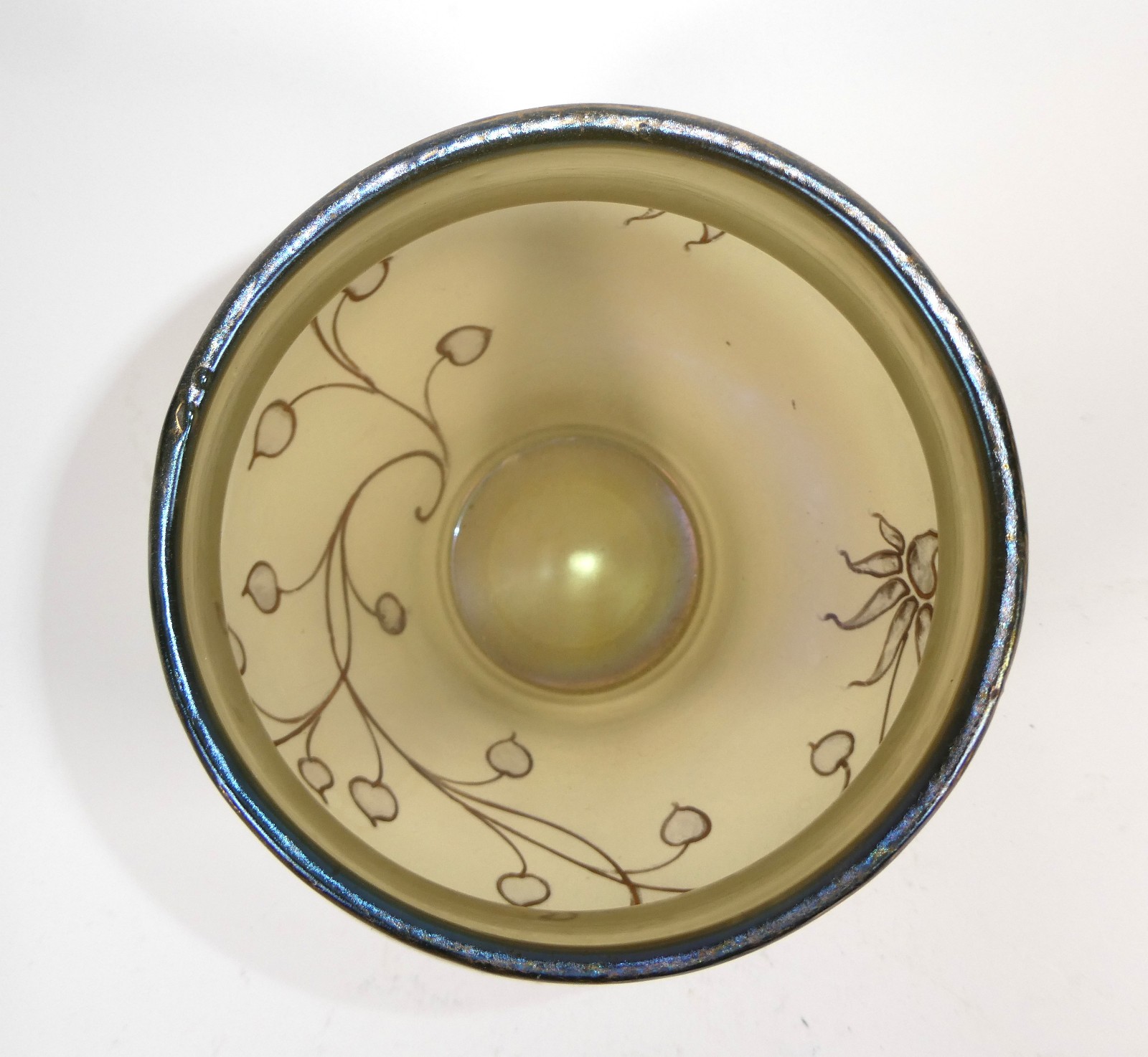 Art Nouveau Uranium Glass Vase, Eleonorenheim, c. 1900–1919, Bohemia
