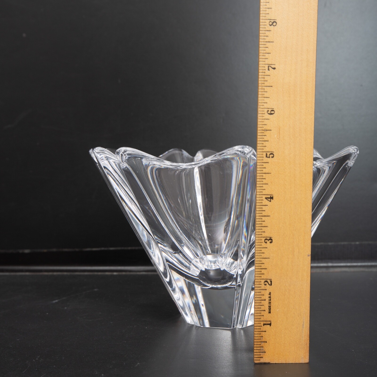 Orrefors Crystal Bowl Lars Hellsten Orion Heavy Sticker Signed