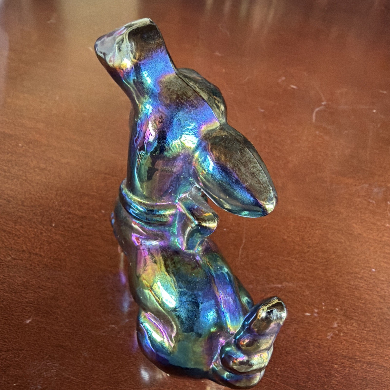 Darling Vintage Imperial Glass Terrier “Parlor” Pup Amethyst Carnival Signed