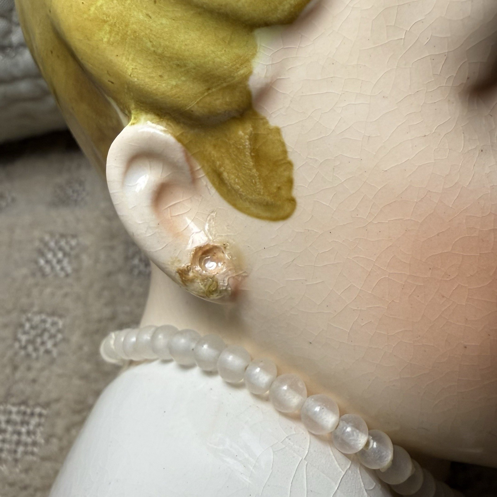 1959 Rubens Originals # 501 Lady Head Vase Blonde Braided Hair AS IS *READ*