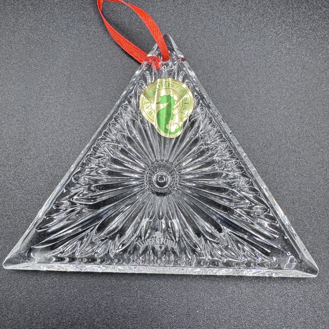 Waterford Crystal “Times Square Gifts” Pyramid Disk Lead Clear Crystal Ornament
