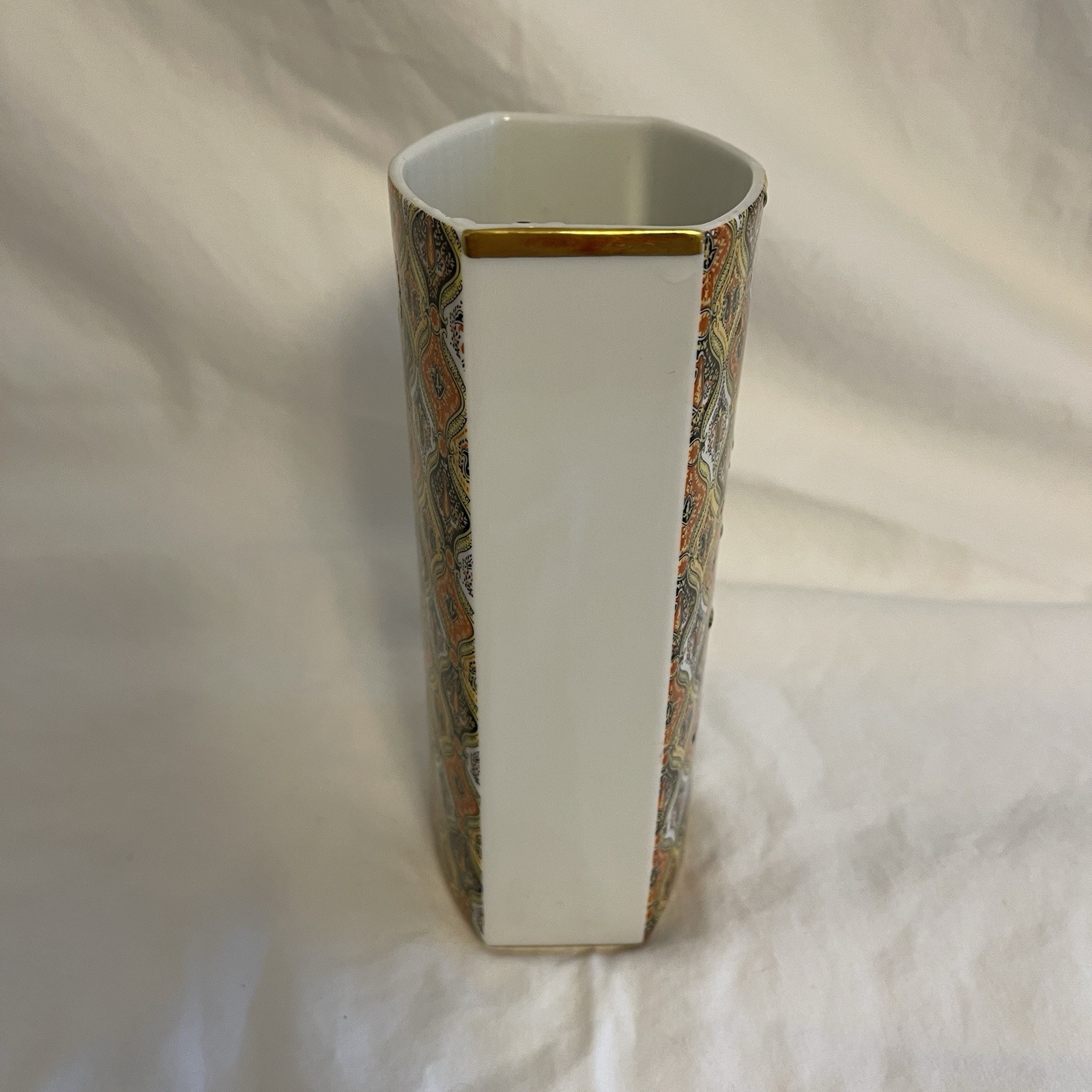 Rare Verbano Porcelain MCM Gold Retro Vase