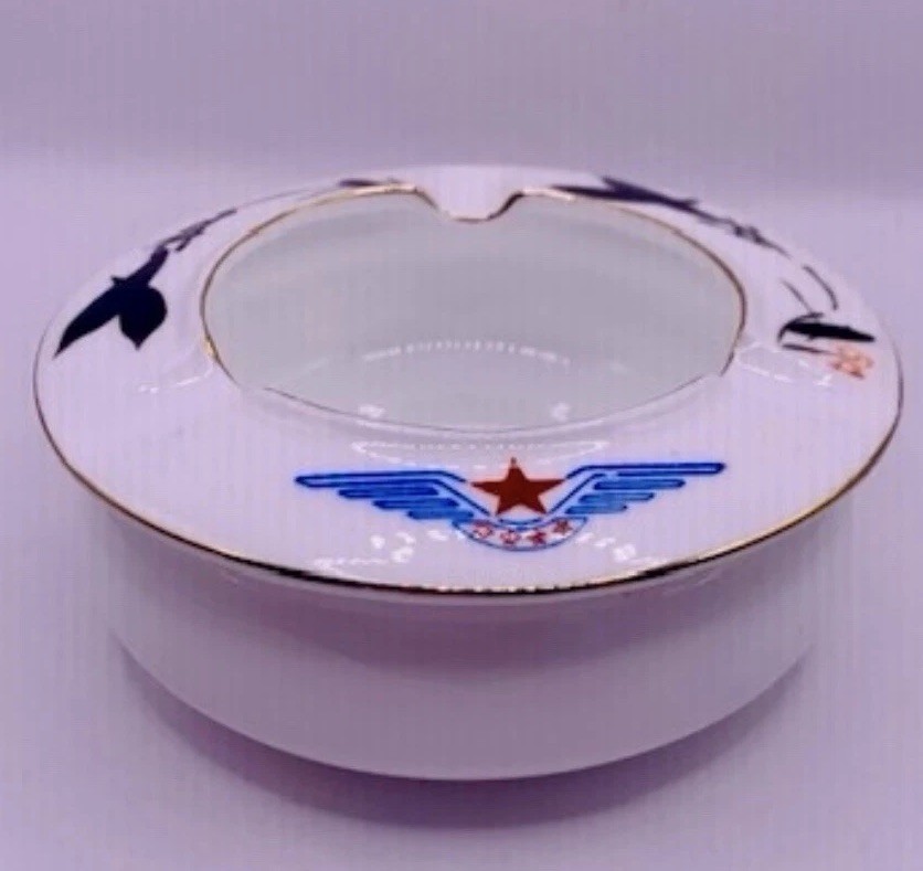 Mid Century Airline Civil Aviation Administration China CAAC Porcelain Ashtray