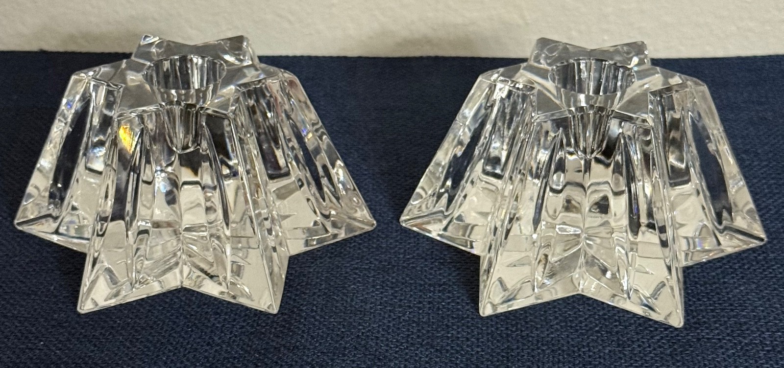 Waterford CHRISTMAS STAR Candle Holders RARE Vintage Set of 2 Made in Ireland