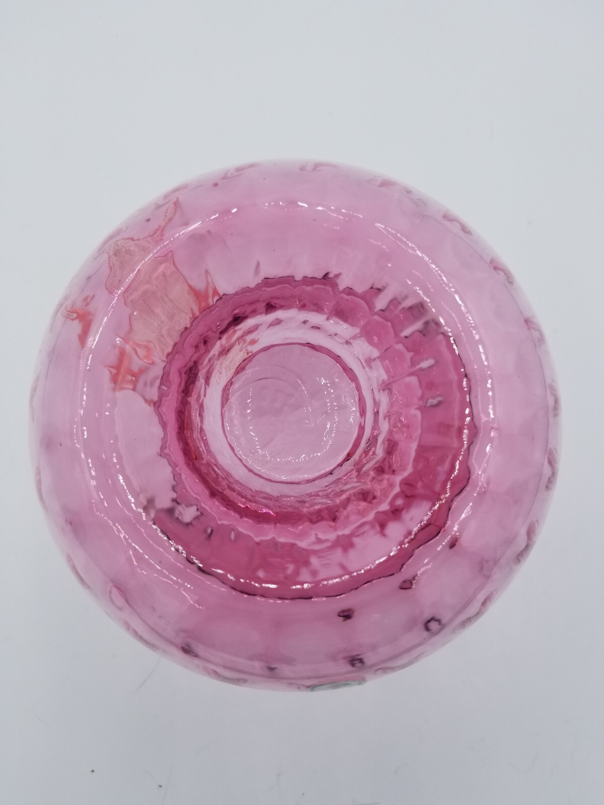 Pilgrim’s Genuine Cranberry Blown Glass Vase Hand Made In West Virginia USA