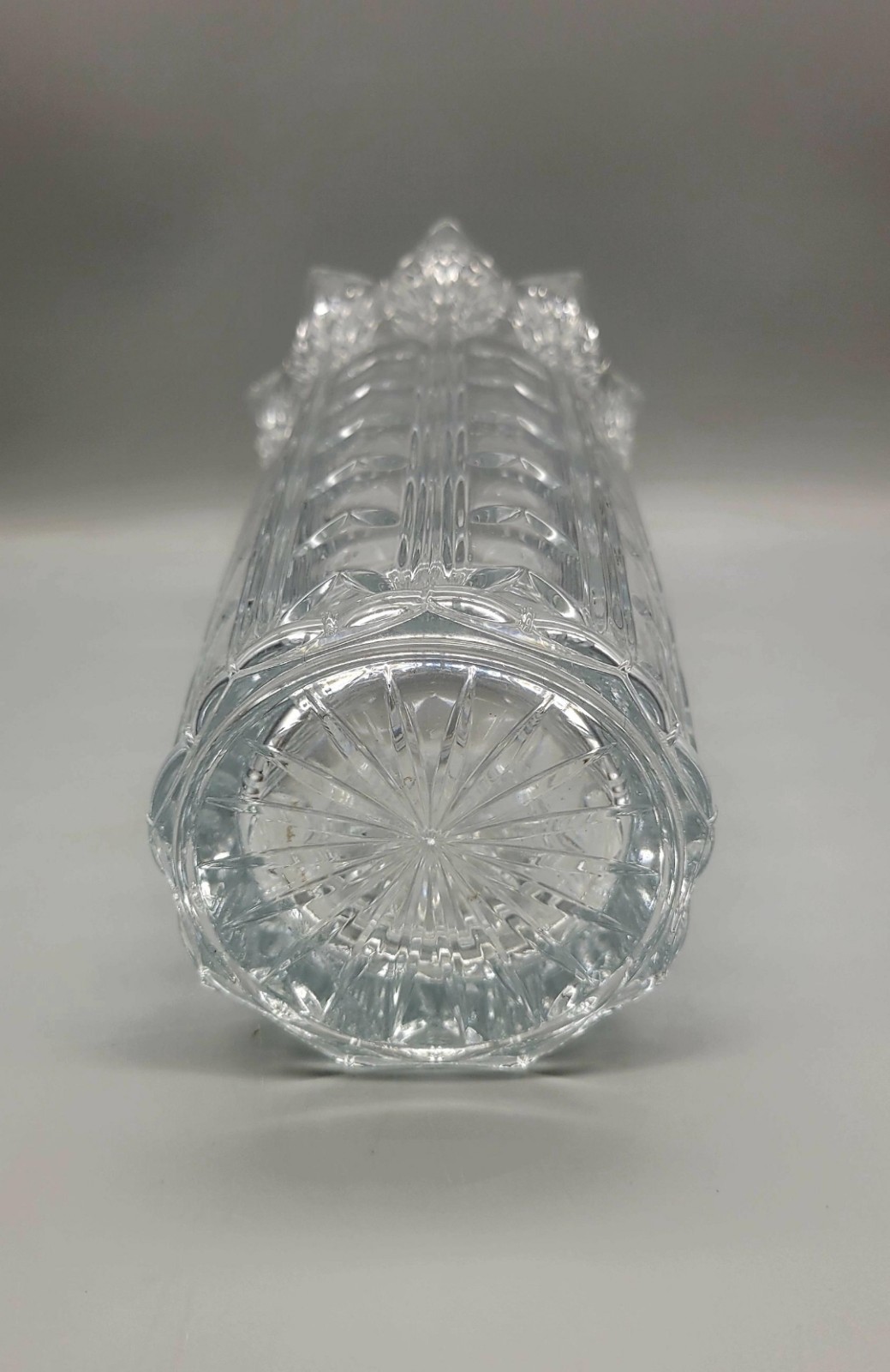 Elegant Vintage Art Nouveau Style Portico Crystal Flower Vase Stunning Flared