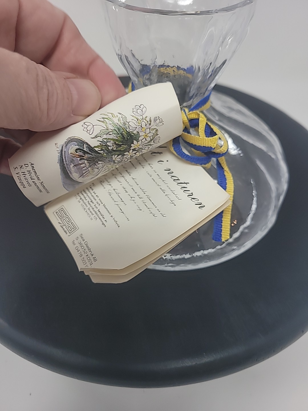 SEA of Sweden Flower Bouquet Glass Vase 4.5″h by Rune Strand With tags Sticker
