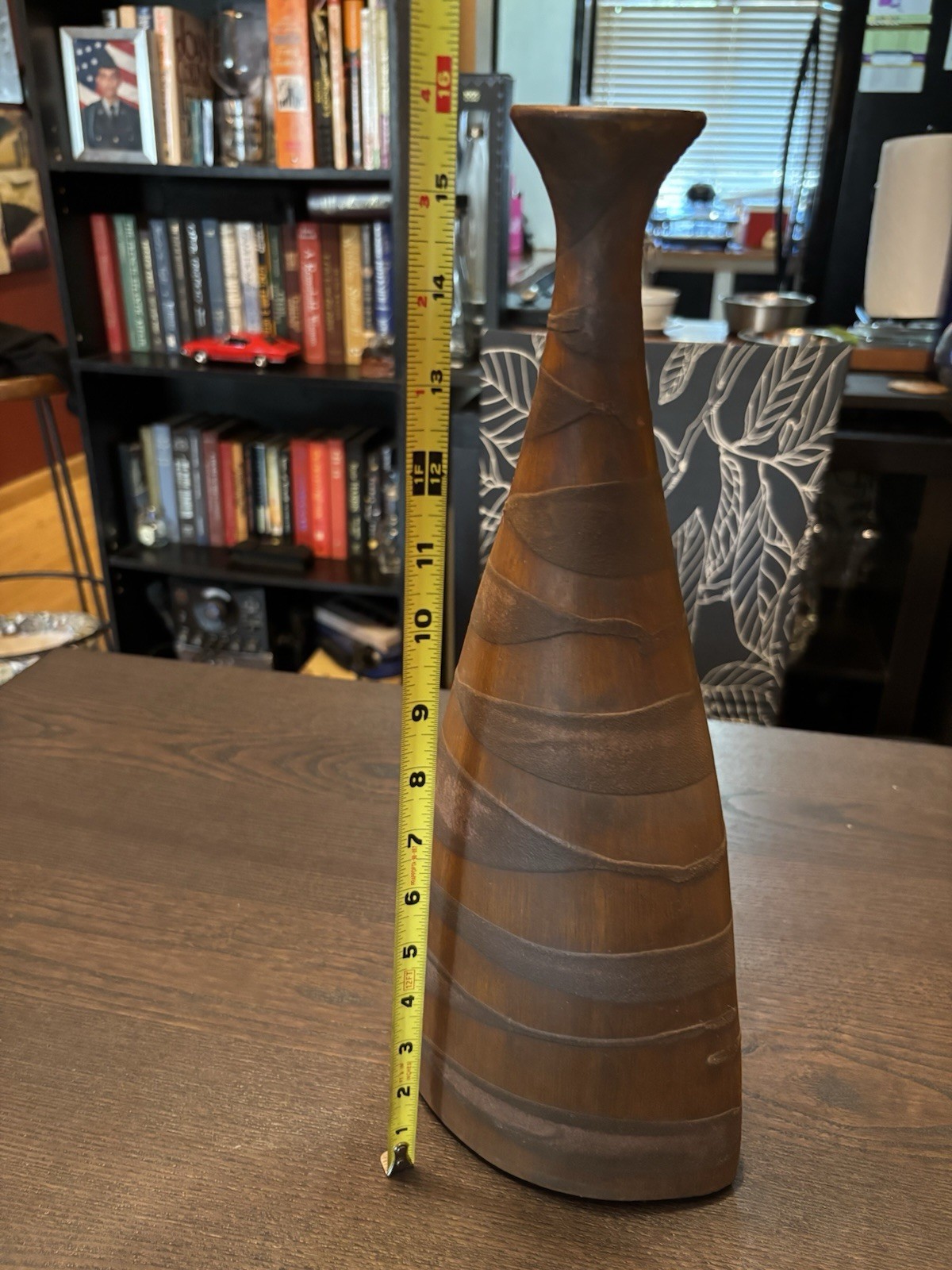 Rare Vintage Terracotta Handmade Pottery Vase 16″ MCM Clay Ceramic Bud Vase