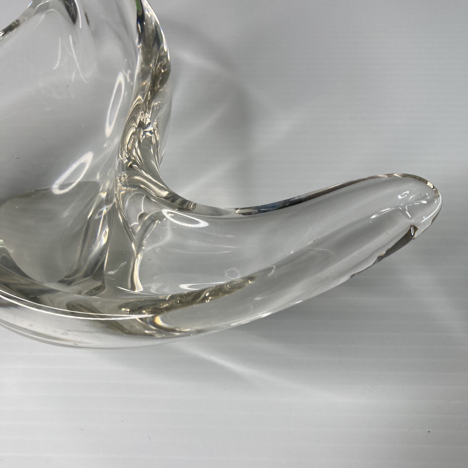 Heavy Based Murano Style Clear Glass Tri Finger Bowl Centrepiece 25x25cm STORIE