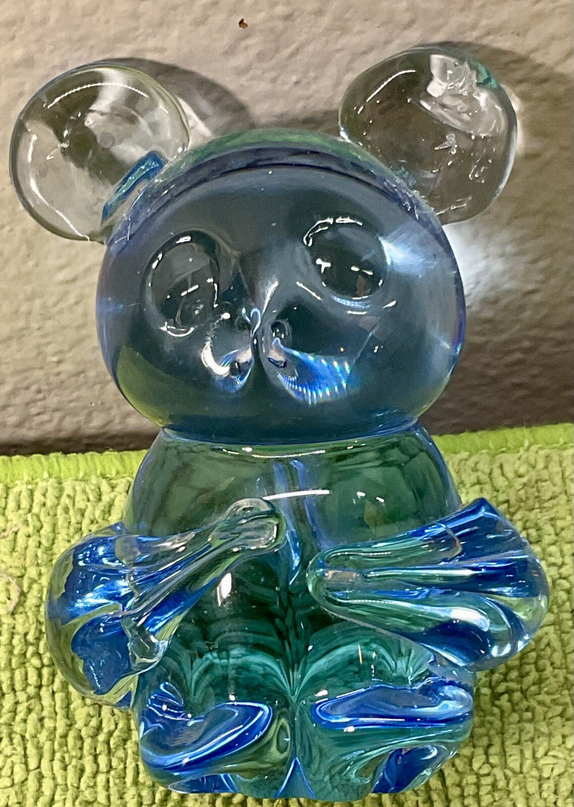 Blue Koala Bear Paperweight Glass United States Commemorative Fine Art Gallery