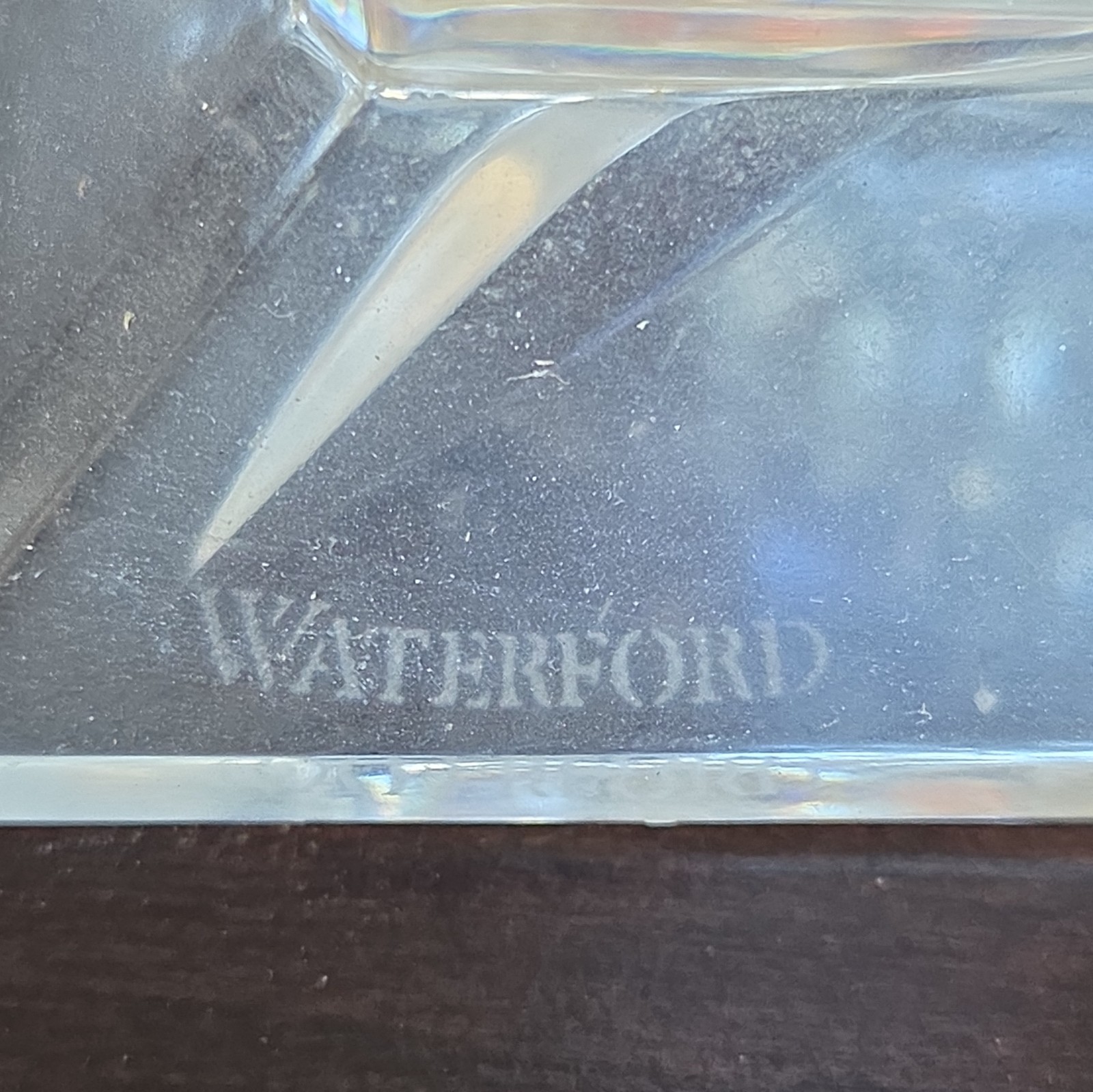 Waterford Clear Crystal Candlestick Holders Pair 6 in Signed Incised Backstamp
