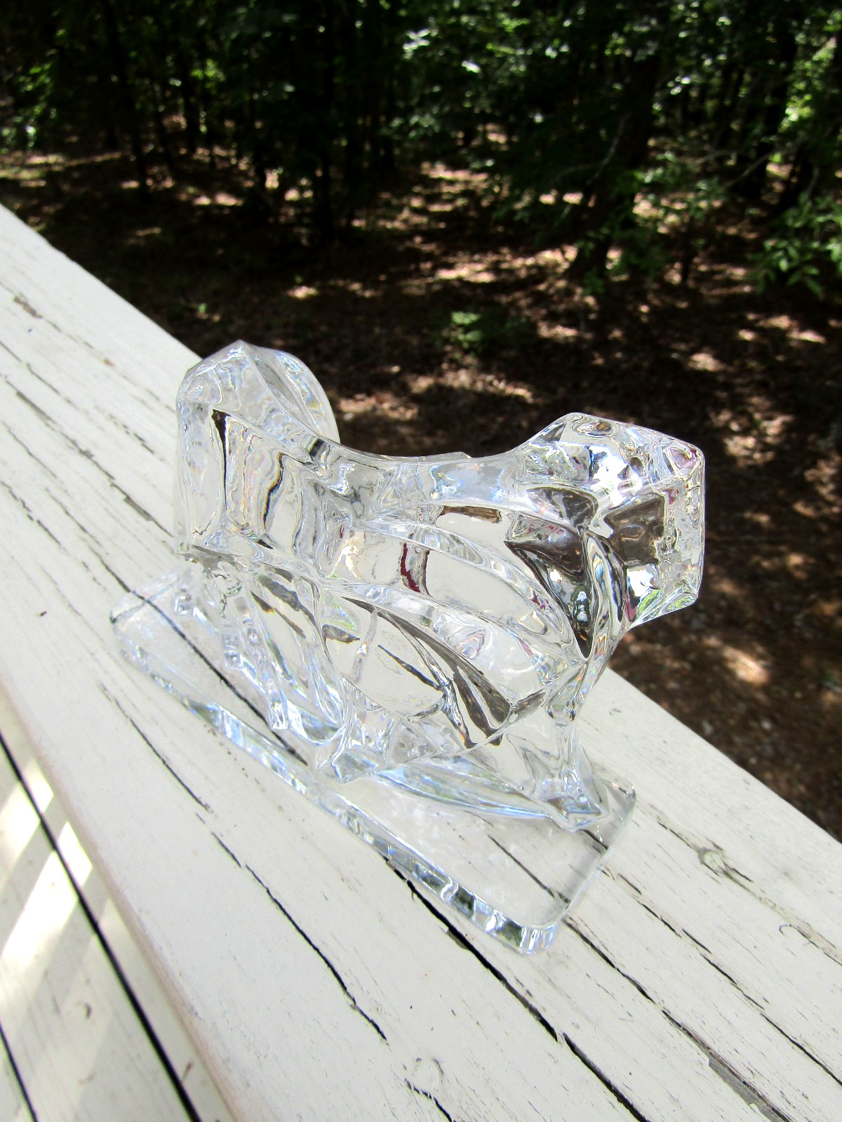 1925 Georges Chevalier / Baccarat / Cubist Crystal TIGER PAPERWEIGHT / FIGURINE
