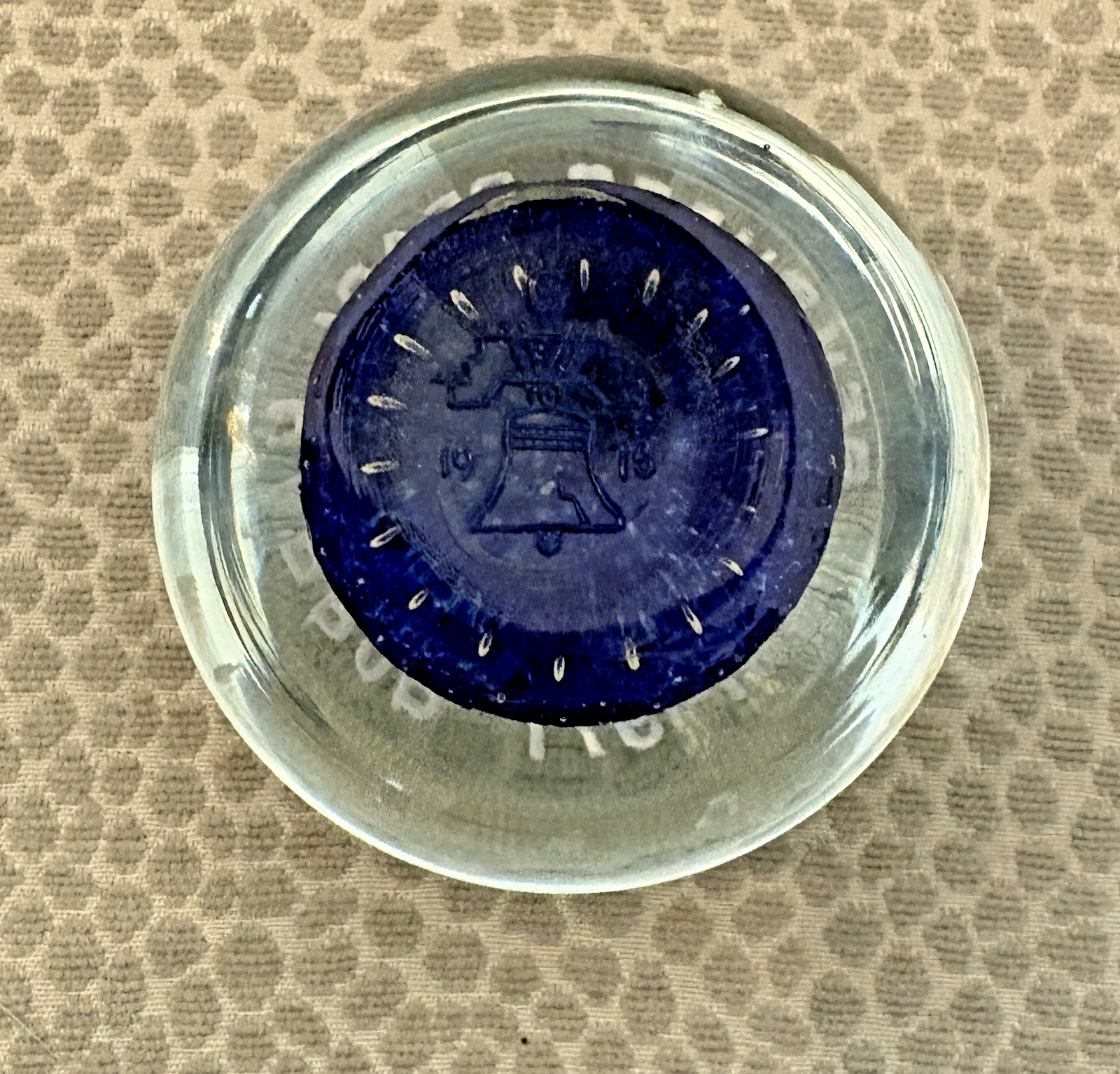 Pearl Harbor Glass 1941-1971 John Gentile Paperweight Marked G Liberty Bell