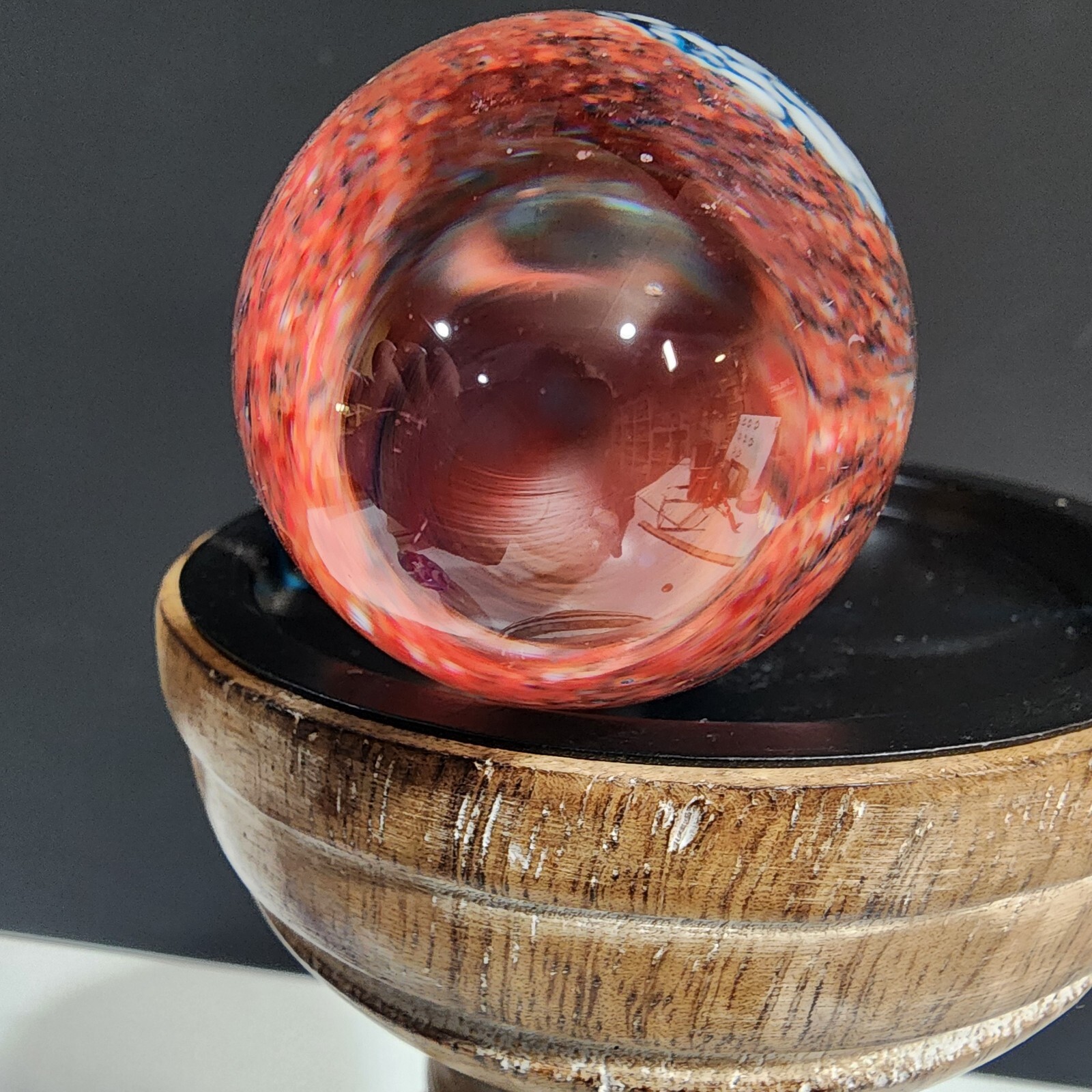 2 Vintage Glass Paperweights ~ Swirl Art Glass ~Egg Shaped
