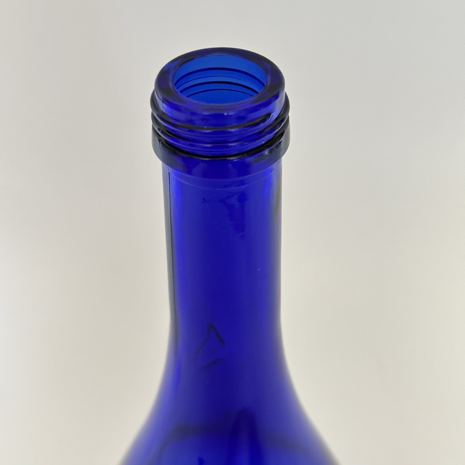 Vintage 8.5” Acqua Della Madonna Cobalt Blue Teardrop Bottle Italy