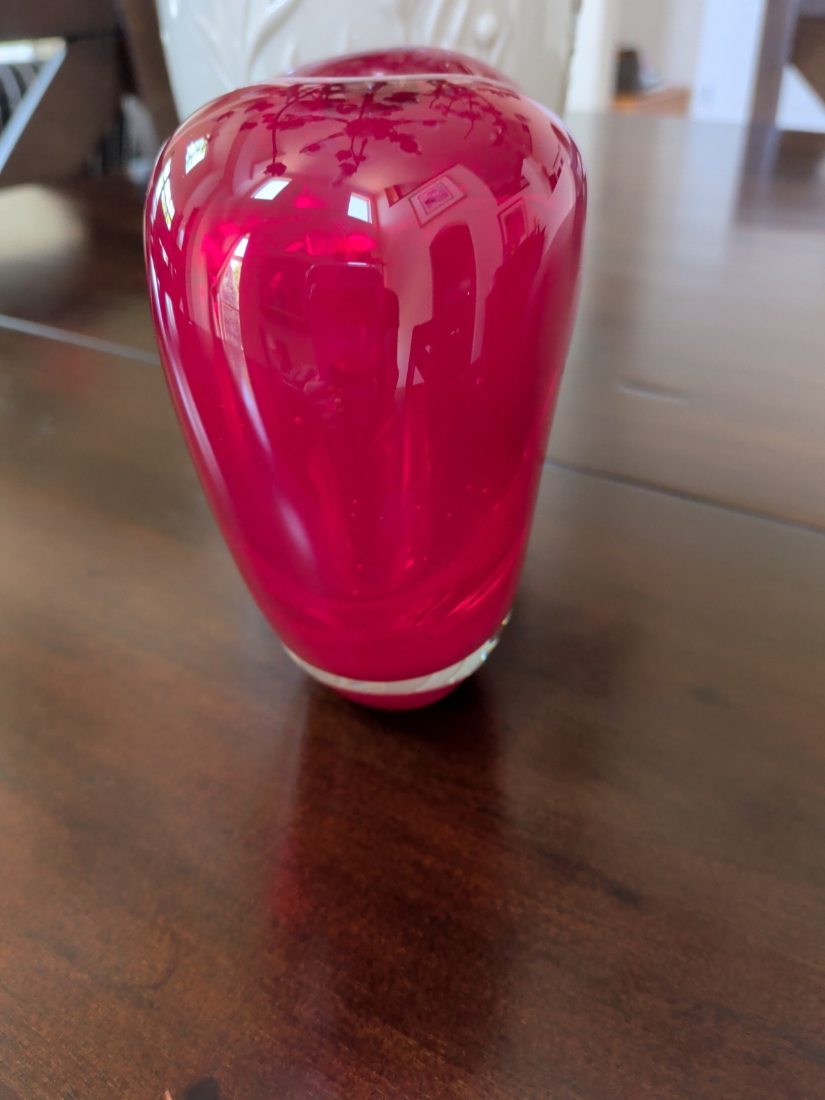 1990s Murano Glass Red Heart Vase by Maria Christina Hamel / Salviati collection