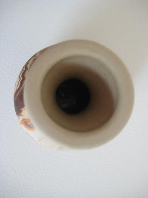 Nemadji Clay Pottery Bud Vase 3.25 in tall Orange Brown