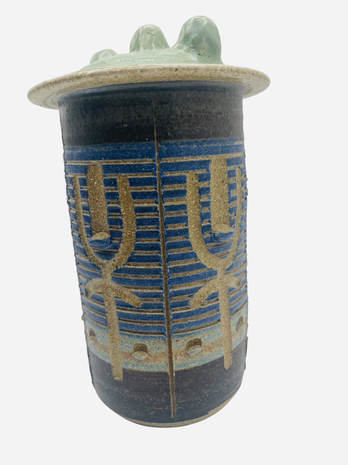 Vintage JACK MASON Signed Southwestern Stone Mountain Studio Lidded Vase Pottery