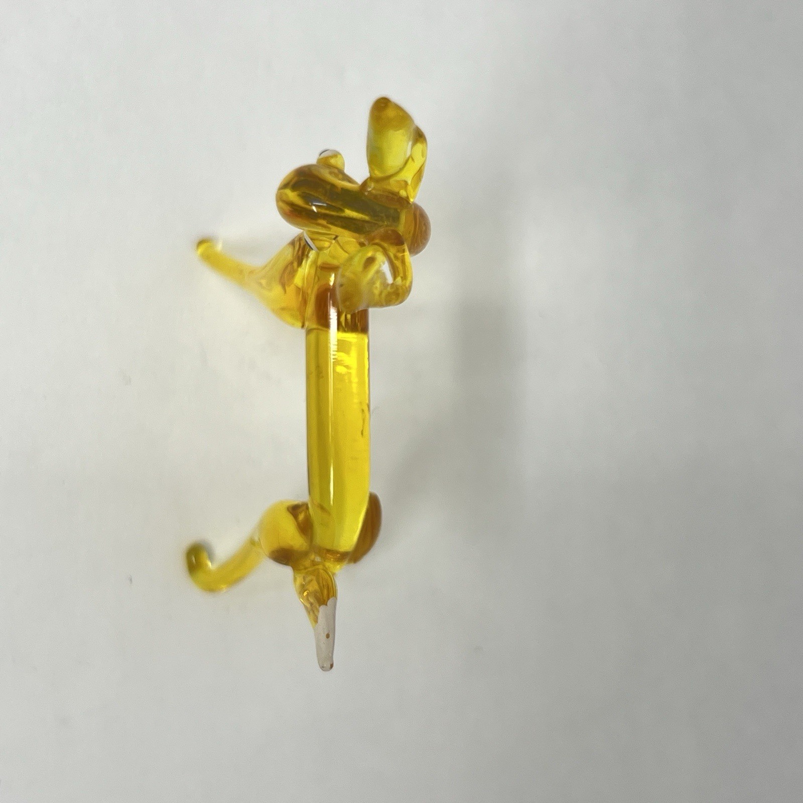 Vintage Hand Blown Amber Art Glass Deer / Fawn Christmas Holiday 3 1/4” X 2 1/4”
