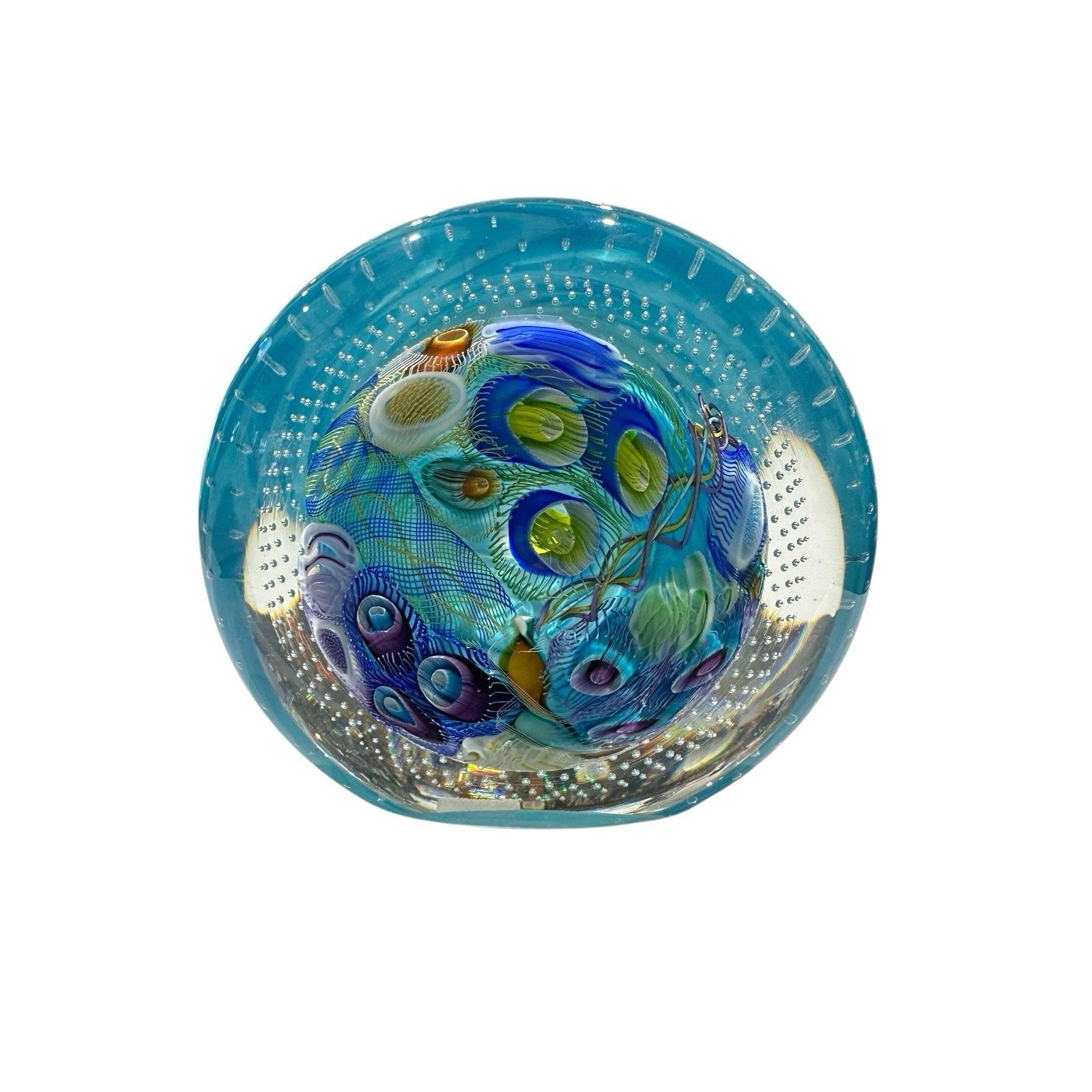 NEW Seascape Inspired Seascape Small Cut Disc Signed Art Glass by Scott Garrelts