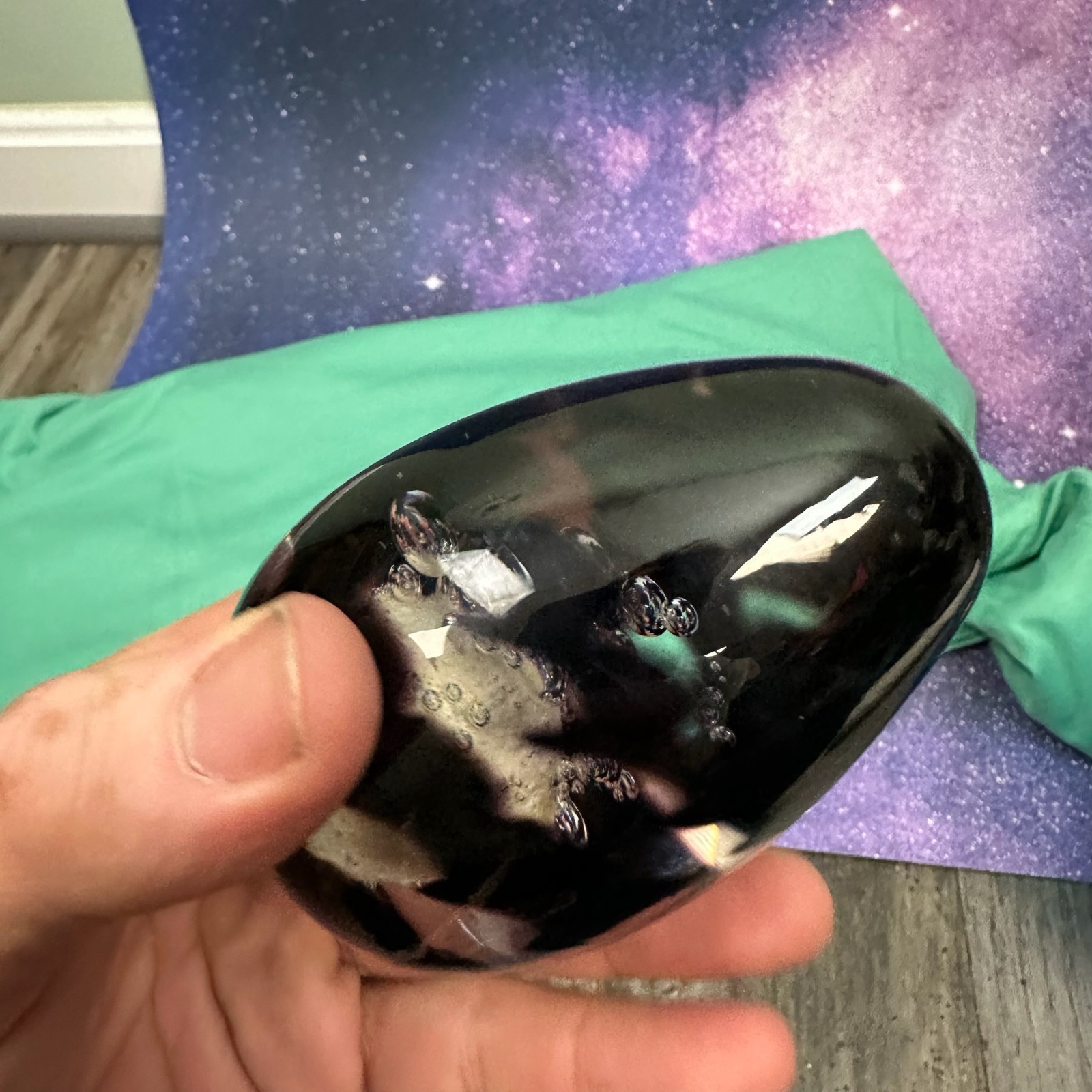 Paul Miller Langham Glass England Egg Shaped Bubbles Paperweight Art Glass 2000