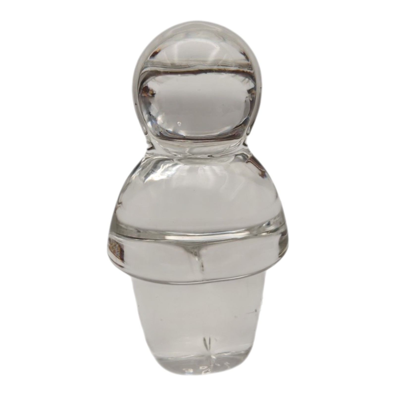 Holmegaard Art Glass Eskimo Lead Crystal Figure Signed Danish