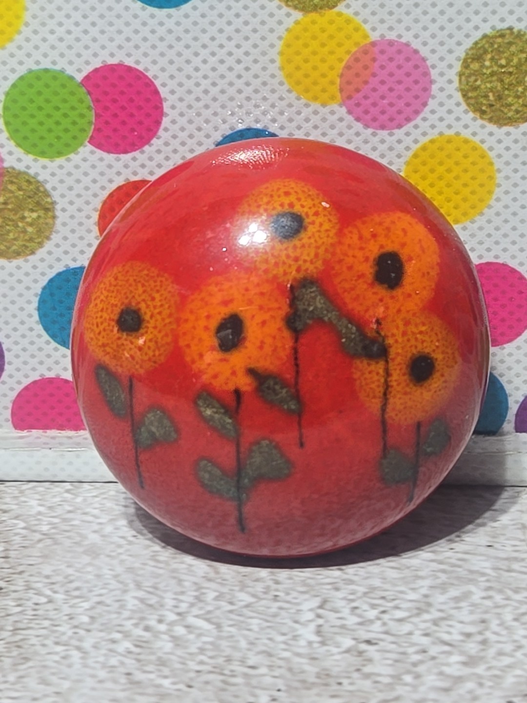 Vintage MCM Bo Melander Paperweight Flowers