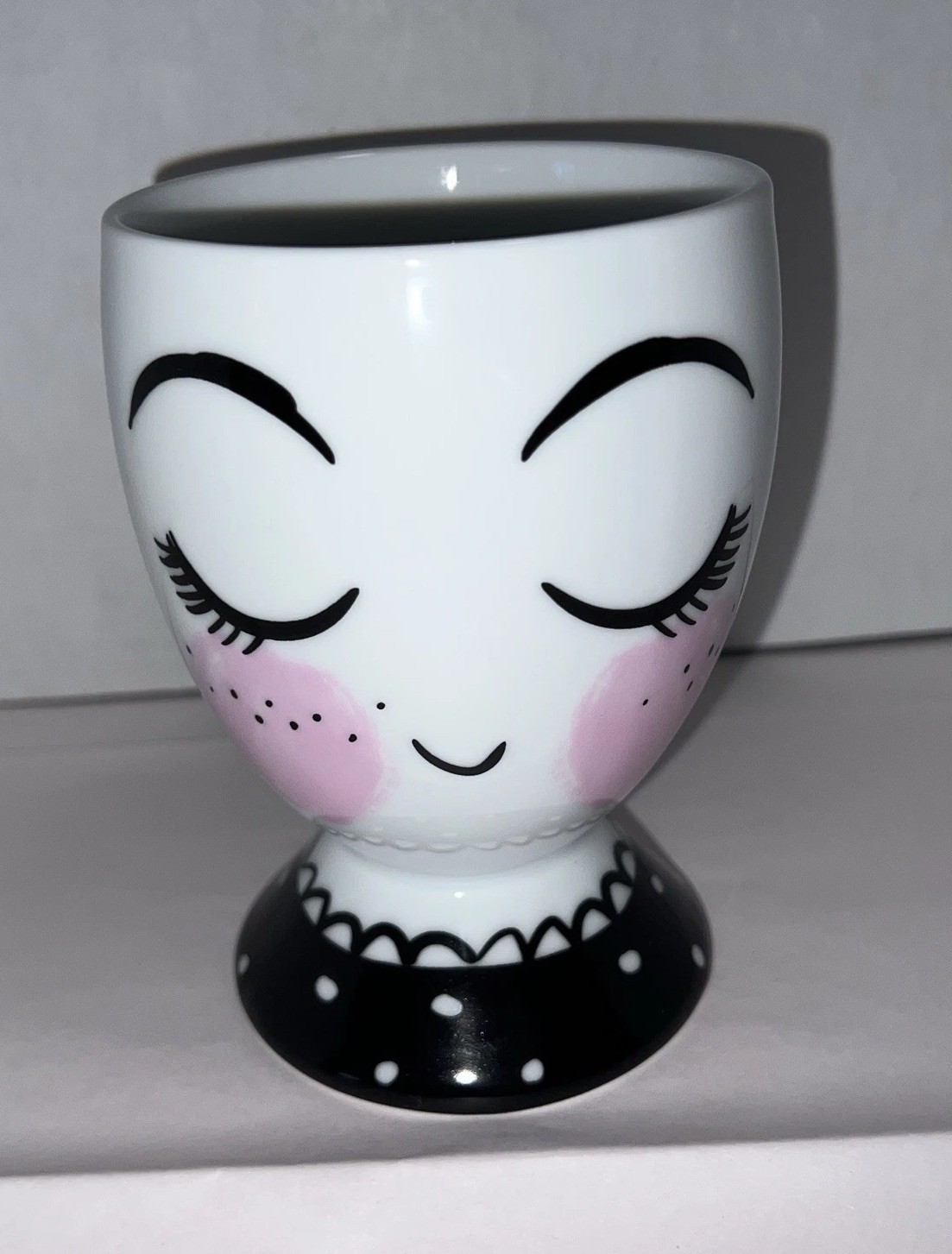 Adorable Lady Head Make-up Brush Holder Beauty – or Vase. New (no Box)