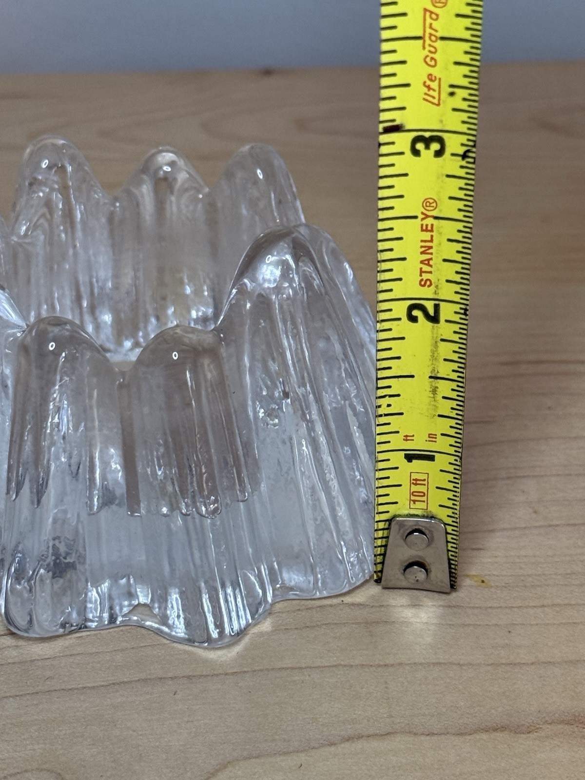 4 Vtg MCM Nybro Sweden Crystal Glass Volcano Votive Candle Holders Rune Strand