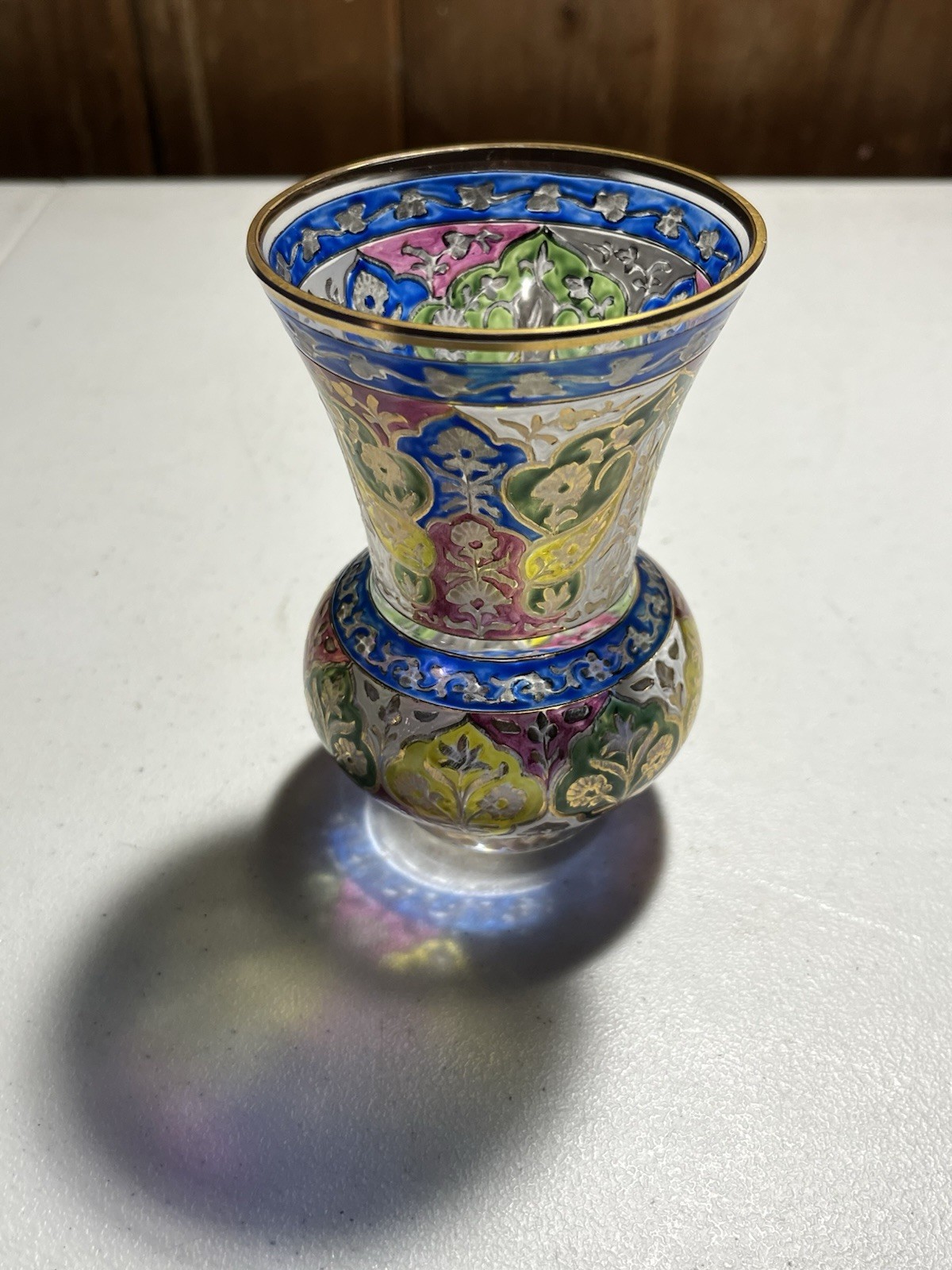 Indian Inspired German Fritz Heckert ‘Jodhpur’ Glass Vase – 1880’s Roughly 5”