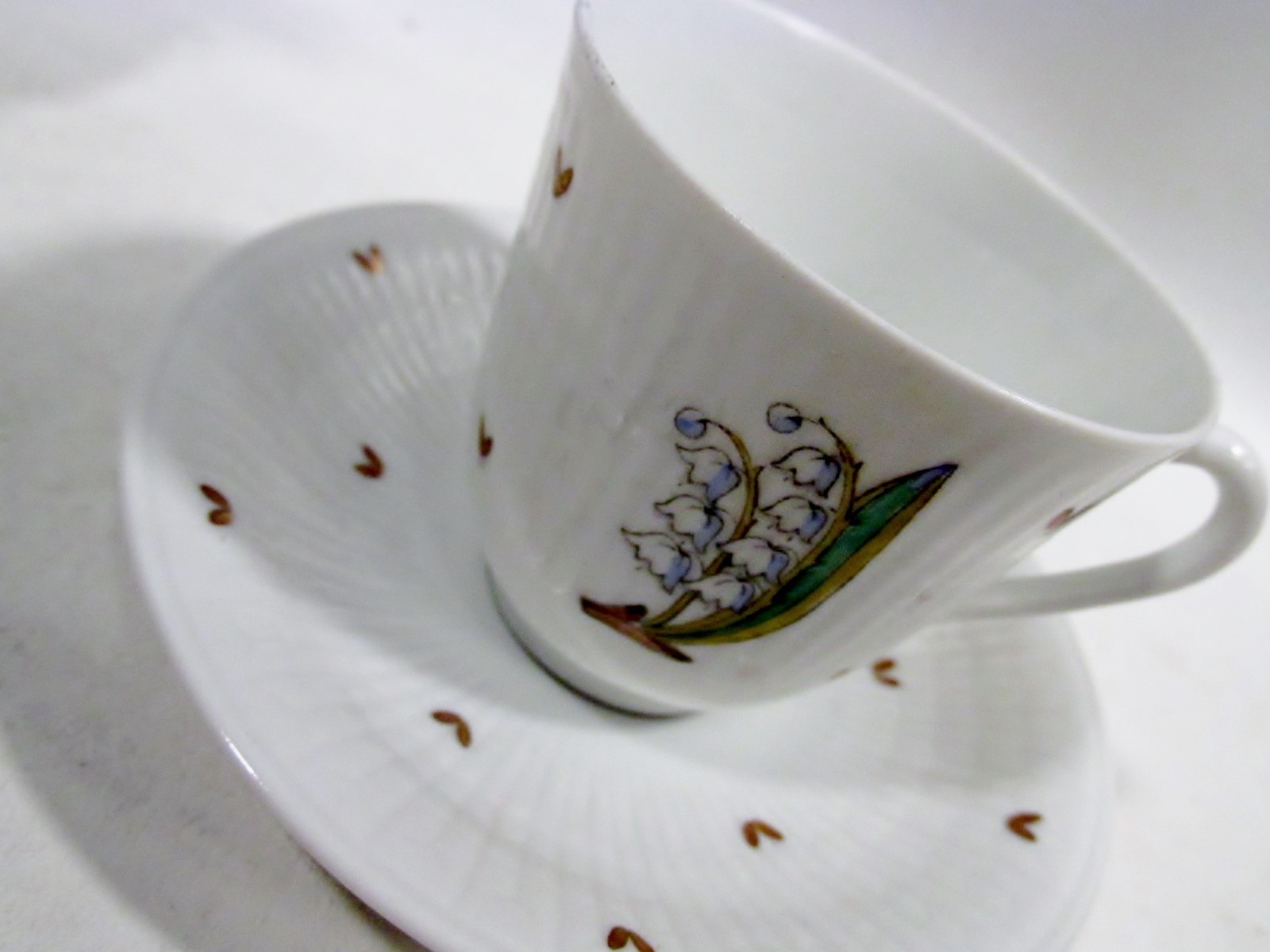 Vtg Rorstrand Sweden Wild Flowers 4 Demitasse Cups & Saucers