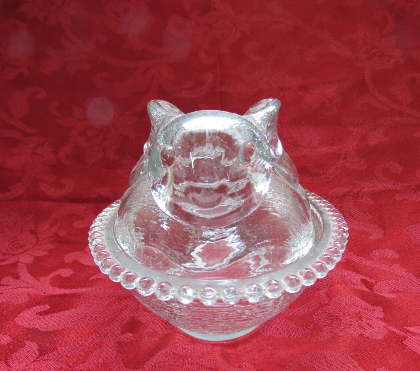 Vintage Tiara Glass Rabbit on Nest – Large